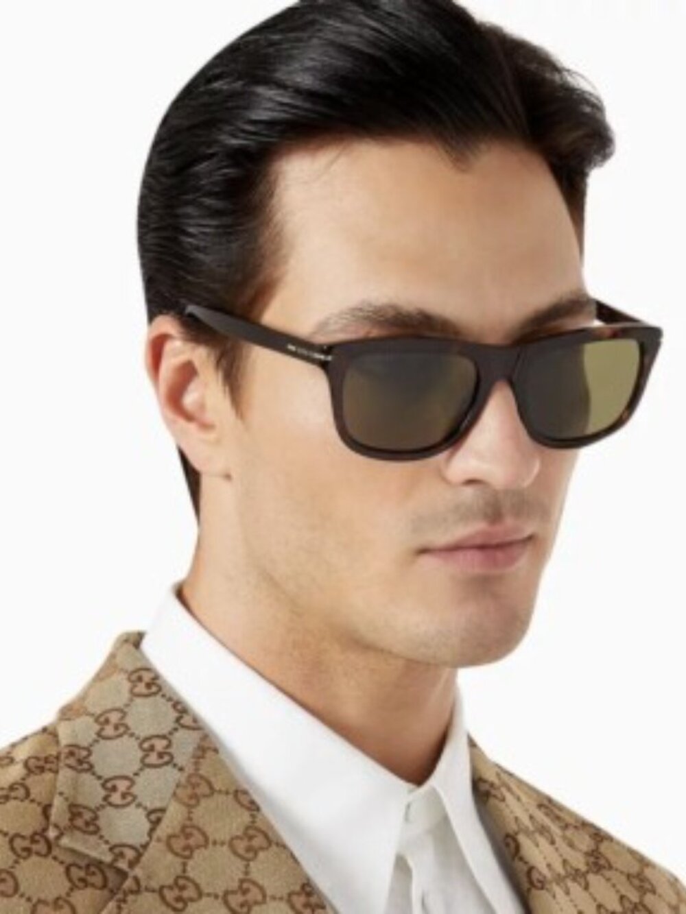 NEW GUCCI SQUARE SUNGLASSES GUCCI GG1444S 002 HAVANA GREEN EYEWEAR